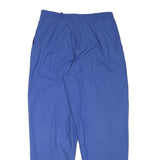 Womens Relaxed Blue Cotton Blend Trousers W30 L30 Zip Closure Casual Wear