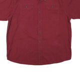 WRANGLER Mens Red Shirt XL Cotton Blend Button Short Sleeve Casual Workwear