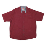 WRANGLER Mens Red Shirt XL Cotton Blend Button Short Sleeve Casual Workwear