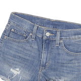 LEVI'S Womens Denim Blue Casual Cut-Off XS W24 Distressed Short Shorts