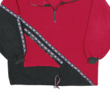 Womens Red & Black Polyester Patterned Fleece Jacket XL Casual Outdoor Warm