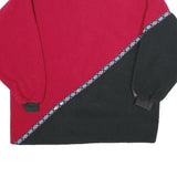 Womens Red & Black Polyester Patterned Fleece Jacket XL Casual Outdoor Warm