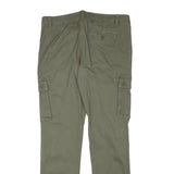 PIER ONE Mens Cotton Blend Slim Cargo Trousers Olive W33 L30 Casual Pocketed