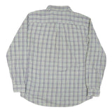 TOMMY HILFIGER Mens White & Blue Check Shirt XL Casual Cotton Blend Long Sleeve