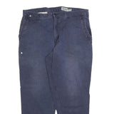 CARHARTT Mens Cotton Blend Navy Relaxed Straight Trousers W38 L32 Durable