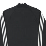 ADIDAS Mens Black & Grey Track Jacket M Cotton Blend Zip Striped Sportswear