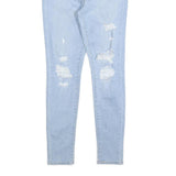 LEVI'S Womens 720 Slim Jeans Light Blue Denim W27 L28 Distressed Zip