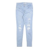 LEVI'S Womens 720 Slim Jeans Light Blue Denim W27 L28 Distressed Zip