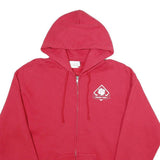 LEE Mens Red Zip Up Hoodie L Prado View Graphic Pocket Casual Cotton Blend