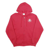 LEE Mens Red Zip Up Hoodie L Prado View Graphic Pocket Casual Cotton Blend
