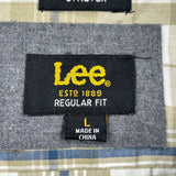 Lee Checked Shirt - Large Beige Cotton