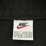 Nike Ribbed Knit Track Jacket - Large Black Wool