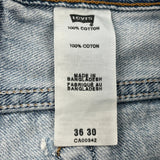Levis Slim Fit Denim Shorts - 36W 9L Light Wash Cotton