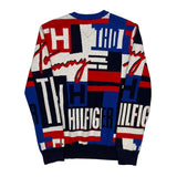 Tommy Hilfiger Denim Spellout Sweater - Small Multicoloured Cotton Blend