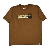 Carhartt Spellout T-Shirt - XL Brown Cotton