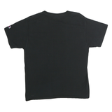 CHAMPION Mens Black Graphic T-Shirt M Short Sleeve Crew Neck Logo Print
