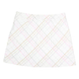 BURBERRY Womens White & Pink Cotton Pleated Mini Skirt UK 16 Classic Check