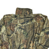 Mens Green Brown Camouflage Reversible Zip Jacket Polyester Blend L Outdoor