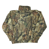 Mens Green Brown Camouflage Reversible Zip Jacket Polyester Blend L Outdoor