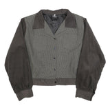 SUGAR SHACK Womens Grey & Brown Button Jacket 2XL Polyester Blend Corduroy