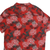 ANGELO LITRICO Mens Red Floral Pattern Shirt L Casual Cotton Short Sleeve