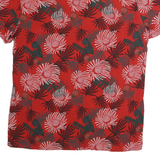 ANGELO LITRICO Mens Red Floral Pattern Shirt L Casual Cotton Short Sleeve