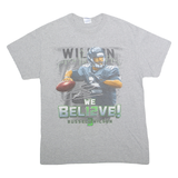 GILDEN Mens Grey Russell Wilson Football Graphic T-Shirt M Crew Neck Short