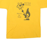 THE BEST Mens Yellow Kitty Hawk Scientists Graphic T-Shirt M Short Sleeve Crew