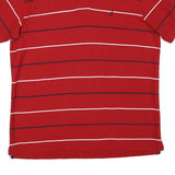 NAUTICA Mens Red Striped Short Sleeve Polo Shirt M Classic Cotton Blend