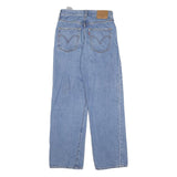 LEVI'S Womens Regular Fit Blue Denim Straight Jeans W25 L27 Distressed Zip