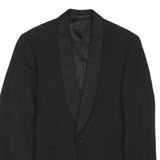 CONCORD Mens Black Wool Blend Tailored Jacket S Button Closure Plain