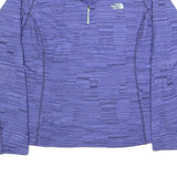 THE NORTH FACE Womens Purple Patterned Jumper 1/4 Zip Basic Knit XL Outdoor