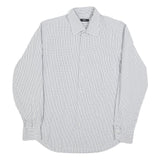 HUGO BOSS Mens White & Black Checked Shirt M Cotton Blend Classic Formal