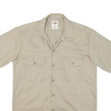 DICKIES Mens Beige Work Shirt S Cotton Blend Short Sleeve Button Pockets