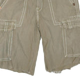 TRUE RELIGION Mens Shorts Beige XL W38 Cargo Cotton Blend Contrast Stitching