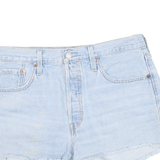 LEVI'S Womens Denim Blue Casual Shorts L W34 Frayed Hem
