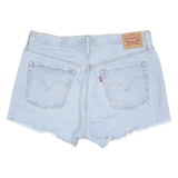 LEVI'S Womens Denim Blue Casual Shorts L W34 Frayed Hem