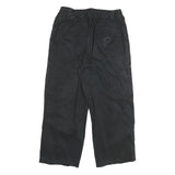 ESKO Womens Black Cotton Blend Relaxed Wide-Leg Trousers W28 L25 Casual Zip