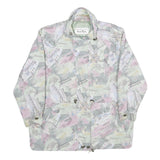 CHARLES VOGELE Womens Grey & Pink Print Jacket 2XL Polyester Zip Casual