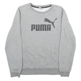 PUMA Mens Grey Sweatshirt Crew Neck M Cotton Blend Pullover Casual Active