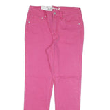 SEVEN7 Womens Regular Straight Pink Cotton Blend Jeans W28 L29 Stylish Comfort
