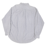 TOMMY HILFIGER Mens White & Blue Button-Down Shirt XL Cotton Blend Casual