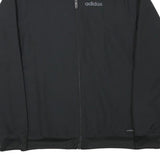 ADIDAS Mens Black Track Jacket S Polyester Blend Plain Zip Sportswear