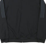 ADIDAS Mens Black Track Jacket S Polyester Blend Plain Zip Sportswear