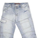 SOUTYHERN Womens Shorts Blue Denim Casual M W34 Patch Pocket Cargo