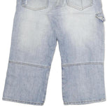 SOUTYHERN Womens Shorts Blue Denim Casual M W34 Patch Pocket Cargo