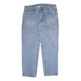 CARHARTT Mens Jeans Blue Regular Straight Denim Light W38 L30 Cotton Zip