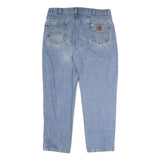 CARHARTT Mens Jeans Blue Regular Straight Denim Light W38 L30 Cotton Zip