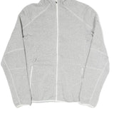 COLUMBIA Womens Grey Cotton Blend Jacket L Hooded Zip Casual Outdoor