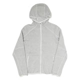 COLUMBIA Womens Grey Cotton Blend Jacket L Hooded Zip Casual Outdoor